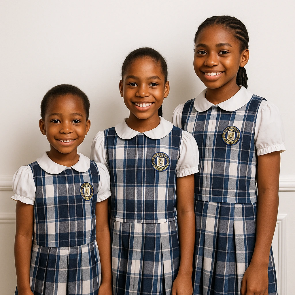 A finished institutional uniform displayed in the GENAZ project archive